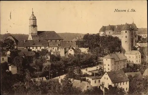 Ak Nossen in Sachsen, Vogelschau, Teilansicht