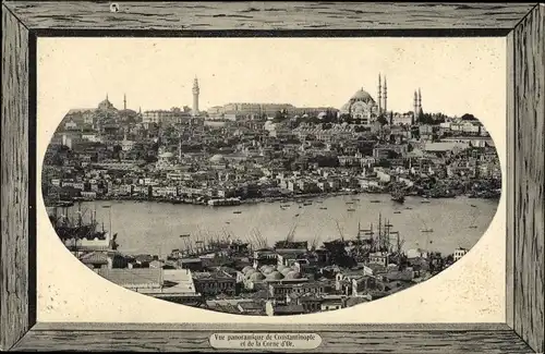 Präge Passepartout Ak Konstantinopel Istanbul Türkei, Vue panoramique, La Corne d'Or