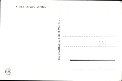 Künstler Ak Hoffmann, H., Sonntagsfrieden, Schwarzwälder Bauernstube