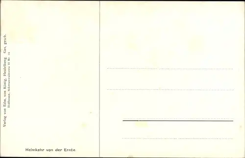 Künstler Ak Hoffmann, H., Heimkehr von der Ernte, Schwarzwald