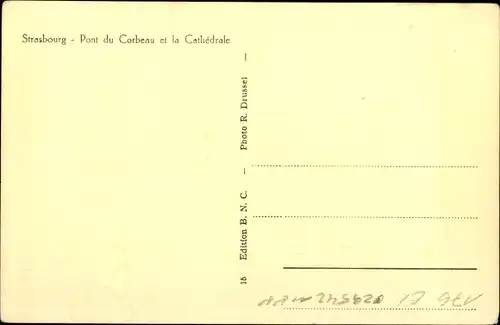 Ak Strasbourg Straßburg Elsass Bas Rhin, Pont du Corbeau, La Cathedrale