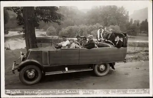 Foto Ak Cauterets Hautes Pyrénées, Depart pour Gavarnie, Auto, Cabrio, Rundfahrt