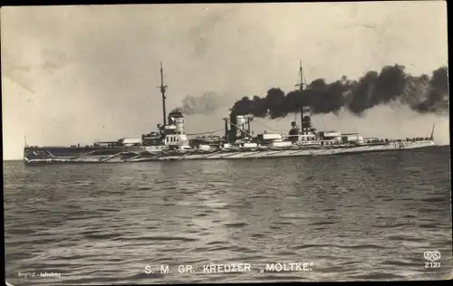 Ak Deutsches Kriegsschiff SMS Moltke, Großer Kreuzer, Kaiserliche Marine