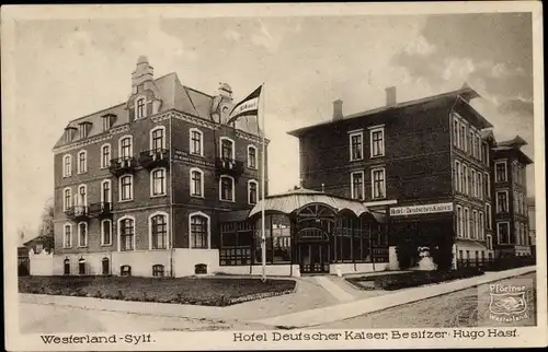 Ak Westerland auf Sylt, Hotel Deutscher Kaiser