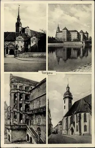 Ak Torgau an der Elbe, Kirche, Schloss Hartenfels