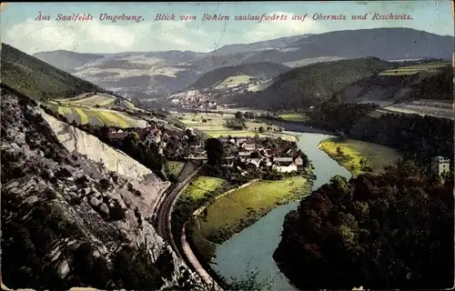 Ak Saalfeld an der Saale Thüringen, Obernitz, Reschwitz, Panorama