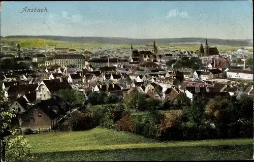 Ak Ansbach in Mittelfranken Bayern, Panorama