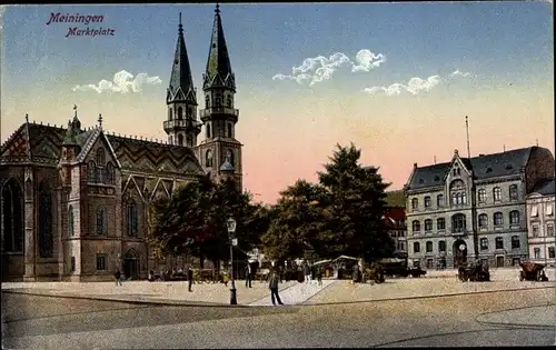 Ak Meiningen in Thüringen, Marktplatz