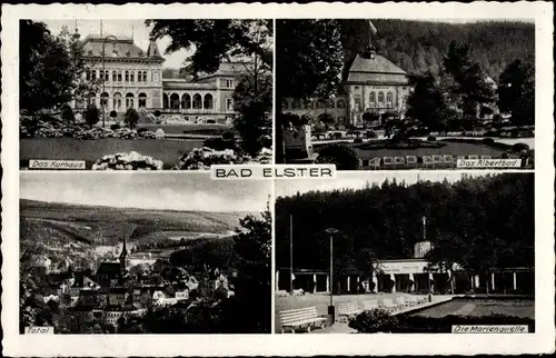 Ak Bad Elster im Vogtland, Marienquelle, Albertbad, Kurhaus, Panorama