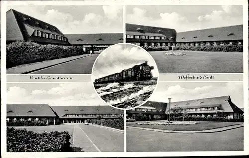 Ak Westerland auf Sylt, Sanatorium, Inselbahn