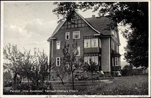 Ak Tambach Dietharz Thüringen, Pension Villa Rundblick