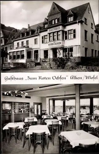 Ak Alken an der Mosel, Gasthaus Zum Roten Ochsen, Innenansicht, Inh. Karl Cornes