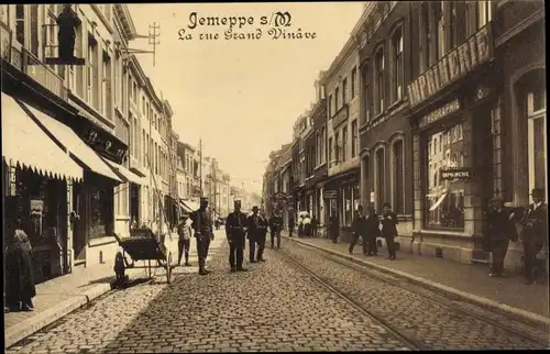 Ak Jemeppe sur Meuse Wallonien Lüttich, La rue Grand Vinave, Imprimerie