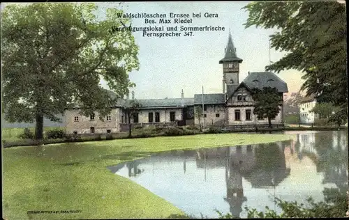 Ak Ernsee Gera in Thüringen, Waldschlösschen Ernsee