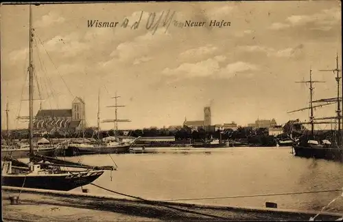 Ak Hansestadt Wismar, Neuer Hafen