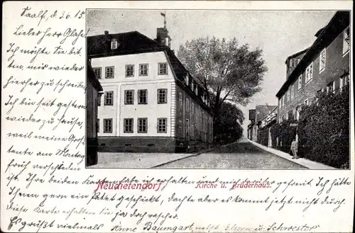 Ak Neudietendorf in Thüringen, Kirche, Brüderhaus