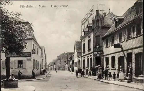 Ak Flörsheim am Main, Hauptstraße, Geschäftshaus Burkard Flesch