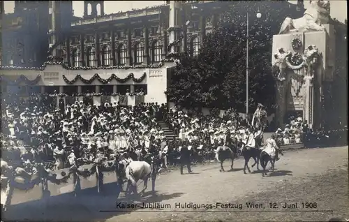 Ak Wien I., Kaiser-Jubiläum, Huldigungs-Festzug, 12. Juni 1908