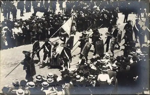 Ak Wien I., Kaiser-Jubiläum, Festzug, 12. Juni 1908
