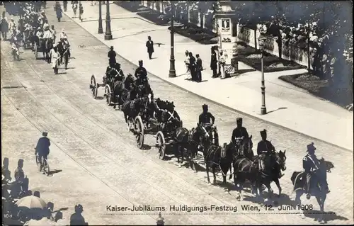 Ak Wien I., Kaiser-Jubiläum, Huldigungs-Festzug, 12. Juni 1908