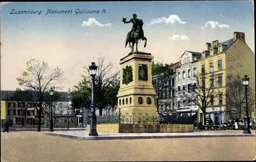 Ak Luxemburg, Monument Guillaume II.