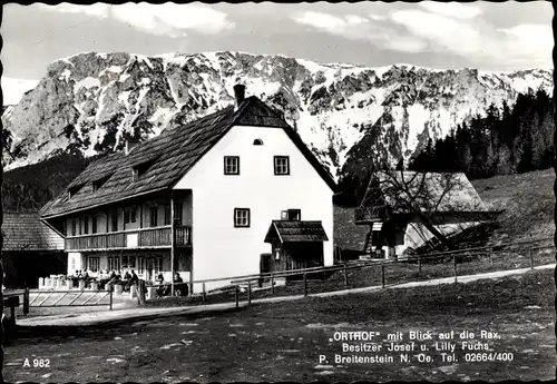 Ak Breitenstein Niederösterreich, Alpen-Gastwirtschaft Orthof, Rax