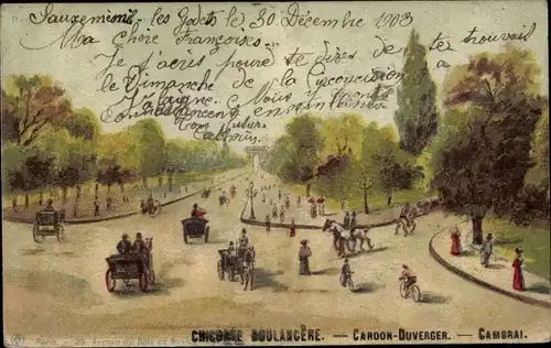 Ak Valognes Manche, Straßenpartie, Park, Cardon Duverger