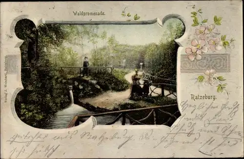 Passepartout Ak Ratzeburg im Herzogtum Lauenburg, Waldpromenade