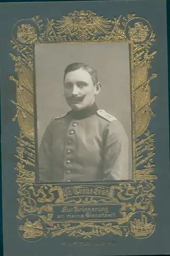 Kabinettfoto M. L. Riele ?, Ulm an der Donau, Deutscher Soldat in Uniform