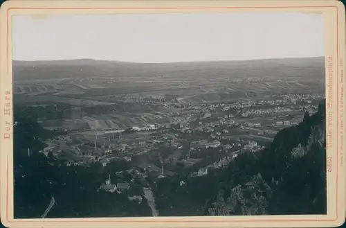 Kabinettfoto Thale im Harz, Panorama vom Hexentanzplatz gesehen