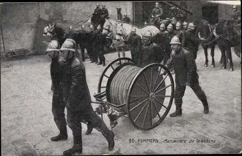 Ak Pompiers, Manoeuvre de la bobine, Feuerwehr