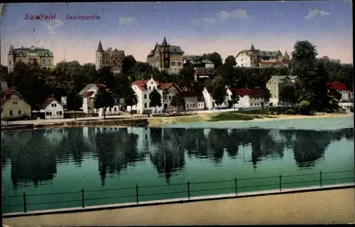 Ak Saalfeld an der Saale Thüringen, Saalepartie
