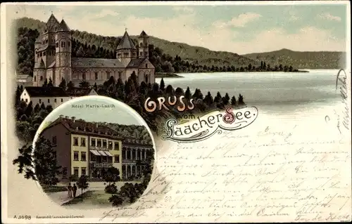 Litho Glees in der Eifel, Kloster Maria Laach, Laacher See, Hotel