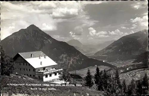 Ak Arzl im Pitztal Tirol, Alpengasthof Plattenrain, Inntal