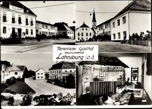 Ak Lohnsburg Oberösterreich, Ferienheim-Gasthof, Straßenpartie