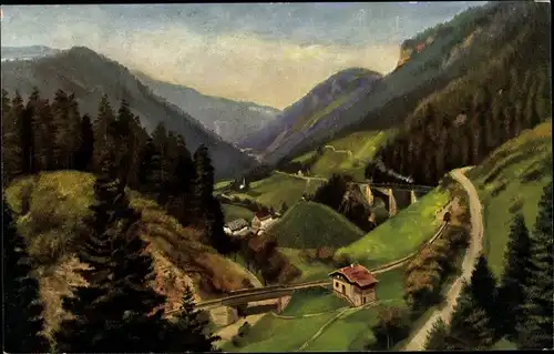 Künstler Ak Hoffmann, H., Schwarzwald, Höllental bei der Ravennaschlucht