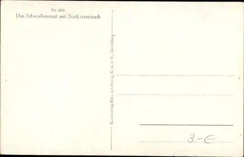 Künstler Ak Hoffmann, H., Neckarsteinach in Hessen, Schwalbennest