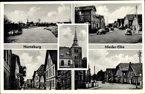Ak Horneburg im Alten Land, Kirche, Straßenansichten