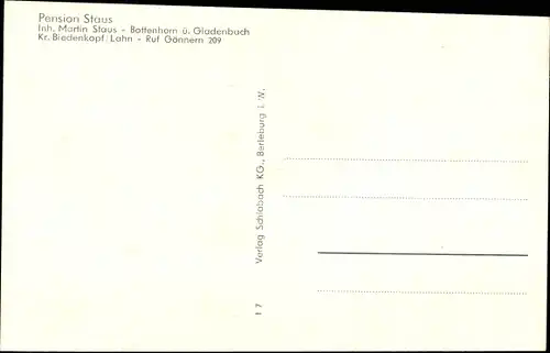 Ak Bottenhorn Bad Endbach Hessen, Pension Staus