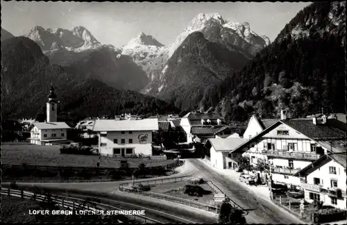 Ak Lofer in Salzburg, Teilansicht, Café, Steinberge