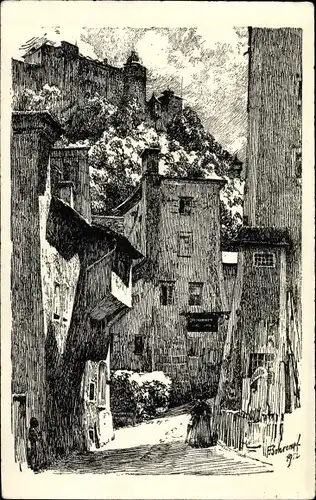 Künstler Ak Salzburg in Österreich, Dorfpartie