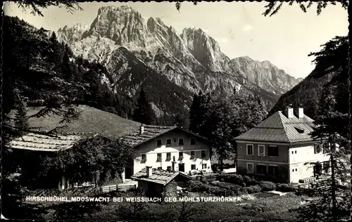 Ak Weißbach bei Lofer in Salzburg, Mooswacht, Gasthof Hirschbühel, Inh. Hohenwarter