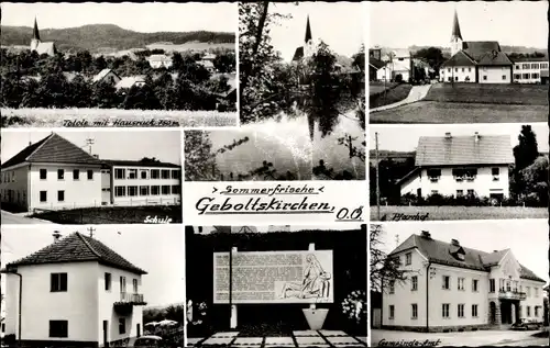 Ak Geboltskirche Oberösterreich, Teilansicht, Schule, Gebäude