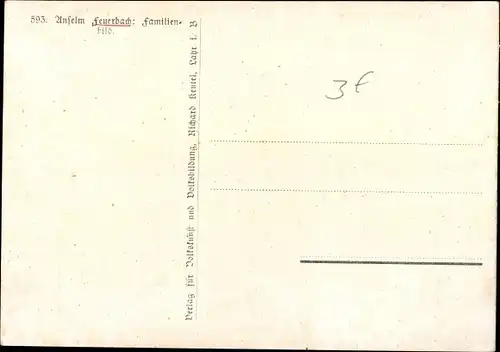 Künstler Ak Feuerbach, Anselm, Familienbild, Mutter mit Kindern, Hasen