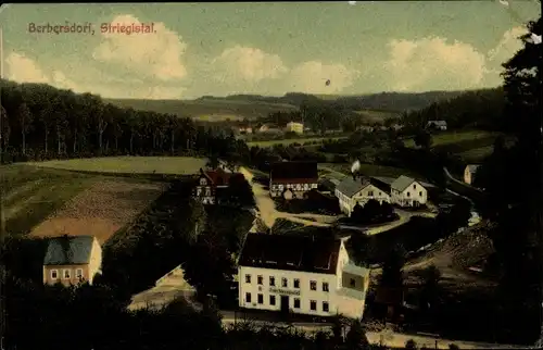 Ak Berbersdorf Striegistal in Sachsen, Panorama, Vogelschau