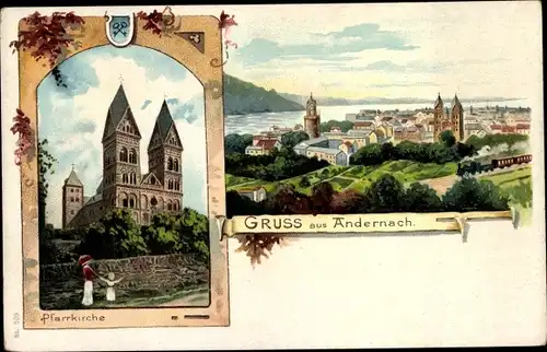 Ak Andernach am Rhein, Panorama, Pfarrkirche