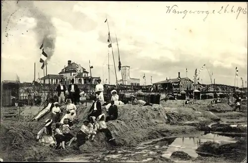 Ak Nordseebad Wangerooge in Ostfriesland, Partie am Strand