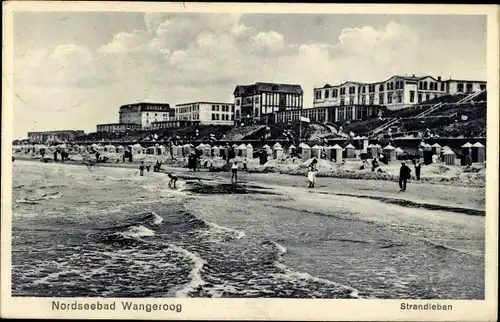 Ak Nordseebad Wangerooge in Ostfriesland, Strandleben, Hotels