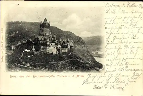 Ak Cochem an der Mosel, Burg, Germania Hotel