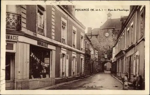 Ak Pouancé Maine et Loire, Rue de l'horloge